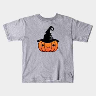 Cute Spooky Pumpkin Witch Kids T-Shirt